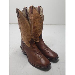 BOULET Men’s Canada Handmade Square Toe Brown Western Cowboy Boots Size 11.5D